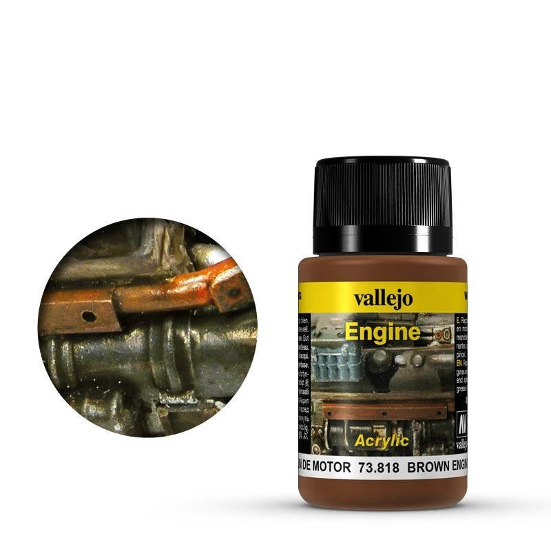 AV73818 Vallejo Weathering Effects Brown Engine Soot 40 ml [73818] Vallejo