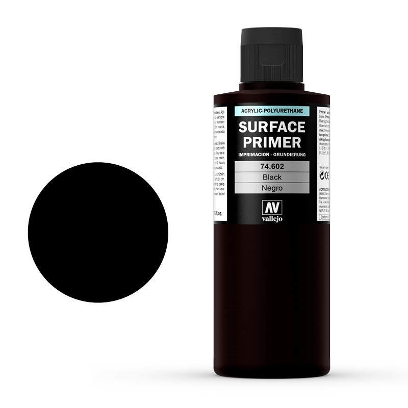 AV74602 Vallejo Surface Primer Color Black 200 ml [74602] Vallejo