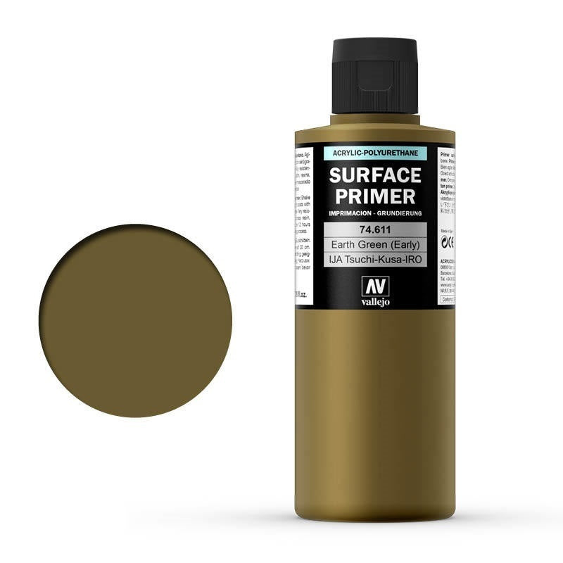 AV74611 Vallejo Surface Primer Color IJA-Tsuchi-Kusa-IRO Earth Green (early) 200 ml [74611] Vallejo