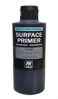 AV74660 Vallejo Auxiliary Primer Gloss Black Primer 200ml [74660] Vallejo