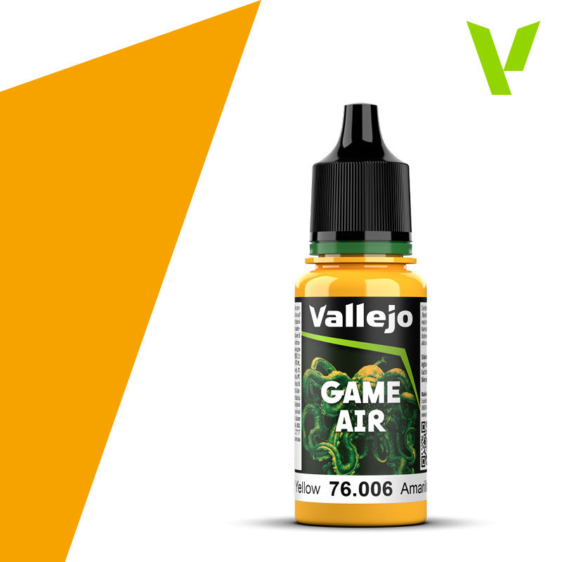 AV76006 Vallejo Game Air Sun Yellow 18 ml Acrylic Paint - New Formulation