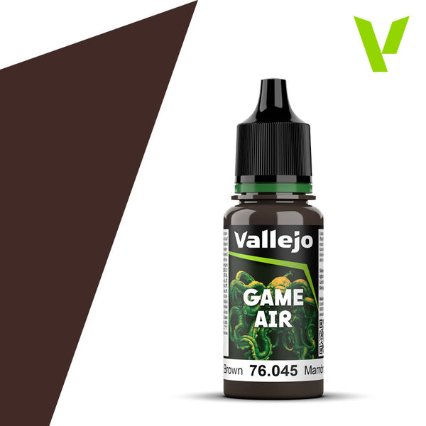 AV76045 Vallejo Game Air Charred Brown 18 ml Acrylic Paint - New Formulation