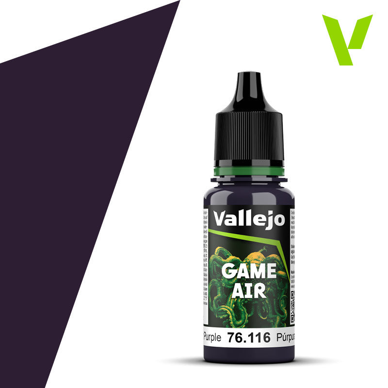 AV76116 Vallejo Game Air Midnight Purple 18 ml Acrylic Paint - New Formulation Vallejo