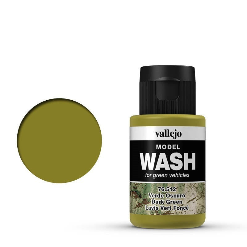 AV76512 Vallejo Model Wash Dark Green 35 ml Acrylic Paint [76512] Vallejo