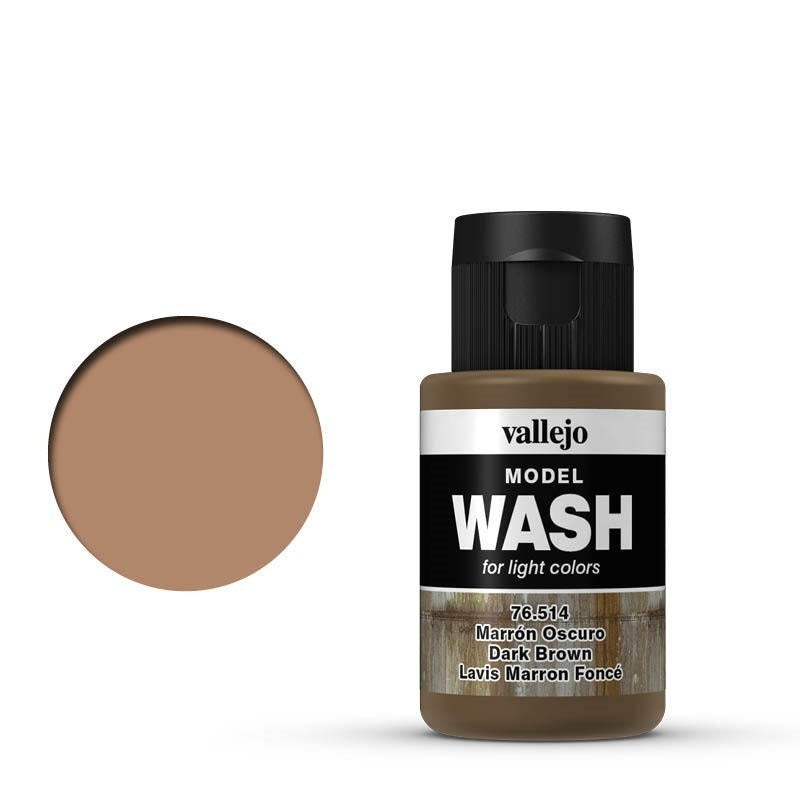 AV76514 Vallejo Model Wash Dark Brown 35 ml Acrylic Paint [76514] Vallejo