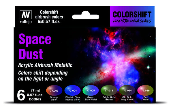 AV77091 Vallejo Eccentric Colorshift Space Dust (6 Colour Set) Acrylic Airbrush Paint [77091]