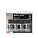 AV77601 Vallejo Metal Colour Metallic Panel 4 Colour Acrylic Paint Set [77601] Vallejo