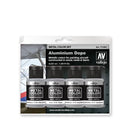 AV77603 Vallejo Metal Colour Aluminium Dope 4 Colour Acrylic Paint Set [77603] Vallejo