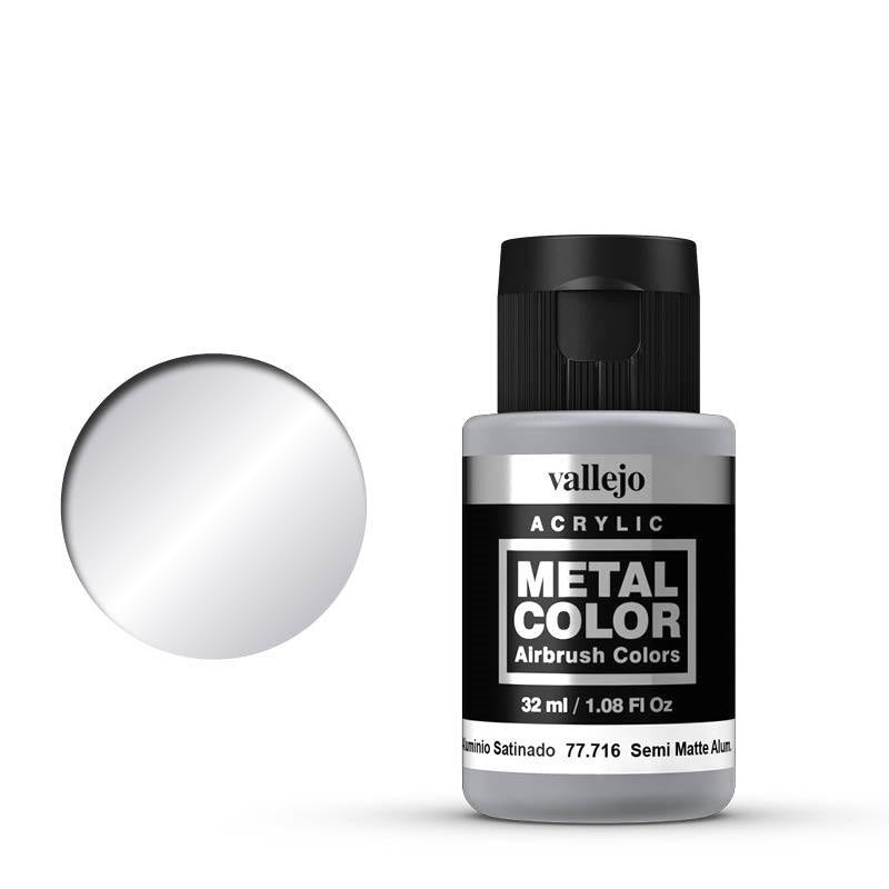 AV77716 Vallejo Metal Color Semi Matte Aluminium 32ml Acrylic Paint [77716] Vallejo
