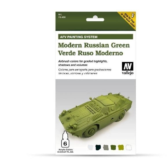 AV78408 Vallejo Model Air AFV Set Modern Russian Green 6 Colour Acrylic Paint Set [78408]