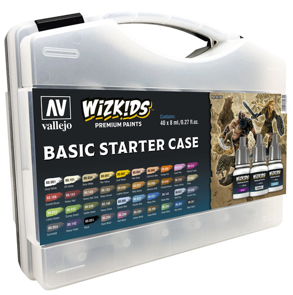 AV80260 Vallejo Wizkids Basic Starter Case Acrylic Paint Set (40 Colour Set) [80260]