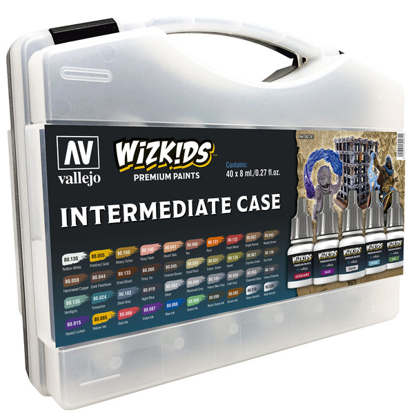 AV80261 Vallejo Wizkids Intermediate Case Acrylic Paint Set (40 Colour Set) [80261]