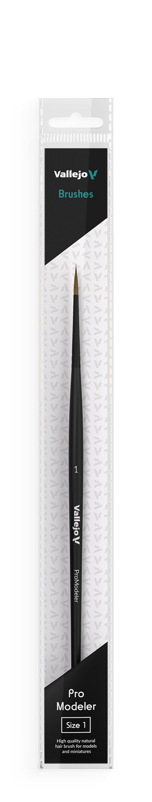 AVB01001 Vallejo Hobby Brushes: Pro Modeler Natural Hair Round Brush No. 1 Vallejo