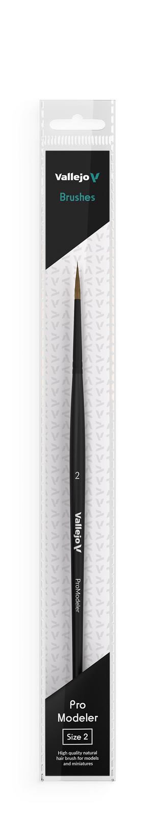 AVB01002 Vallejo Hobby Brushes: Pro Modeler Natural Hair Round Brush No. 2 Vallejo