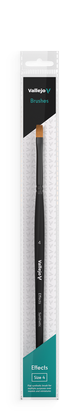 AVB04004 Vallejo Hobby Brushes: Effects Flat Rectangular Synthetic Brush No. 4 Vallejo