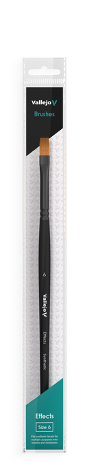 AVB04006 Vallejo Hobby Brushes: Effects Flat Rectangular Synthetic Brush No. 6 Vallejo