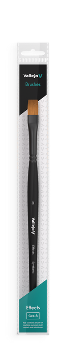 AVB04008 Vallejo Hobby Brushes: Effects Flat Rectangular Synthetic Brush No. 8 Vallejo