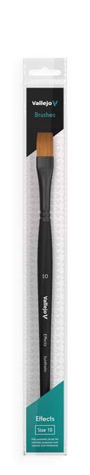 AVB04010 Vallejo Hobby Brushes: Effects Flat Rectangular Synthetic Brush No. 10 Vallejo