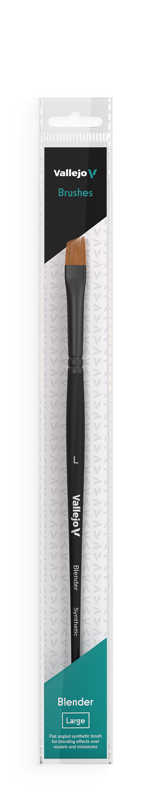 AVB05003 Vallejo Hobby Brushes: Blender Flat Angled Synthetic Brush Large Vallejo