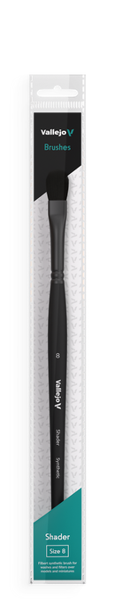 AVB06008 Vallejo Hobby Brushes: Shader Filbert Flat Synthetic Brush No. 8 Vallejo