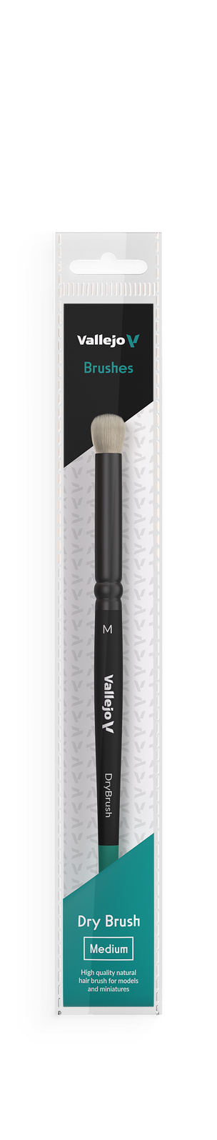 AVB07002 Vallejo Hobby Brushes: Dry Brush Natural Hair Medium Vallejo