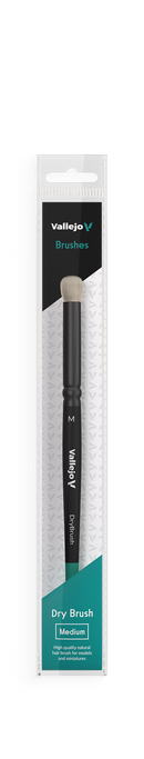 AVB07002 Vallejo Hobby Brushes: Dry Brush Natural Hair Medium Vallejo