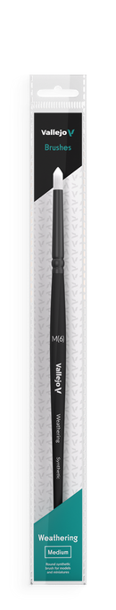 AVB08002 Vallejo Hobby Brushes: Weathering Round Synthetic Brush Medium Vallejo