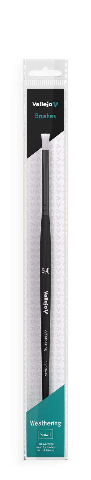 AVB09001 Vallejo Hobby Brushes: Weathering Flat Synthetic Brush Small Vallejo