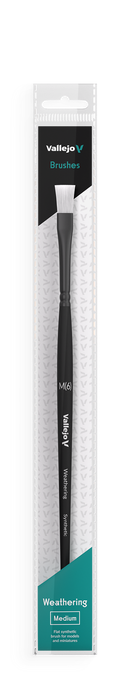 AVB09002 Vallejo Hobby Brushes: Weathering Flat Synthetic Brush Medium Vallejo