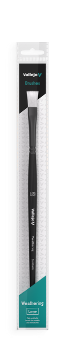 AVB09003 Vallejo Hobby Brushes: Weathering Flat Synthetic Brush Large Vallejo