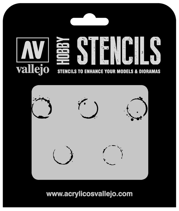 AVST-AFV002 Vallejo 1/35 Drum Oil Markings Stencil [ST-AFV002]