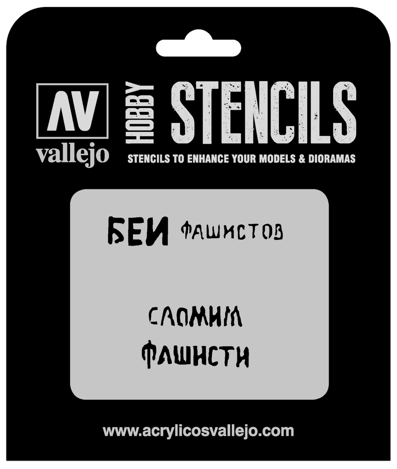 AVST-AFV004 Vallejo 1/35 Soviet Slogans WWII Num. 1 Stencil [ST-AFV004]