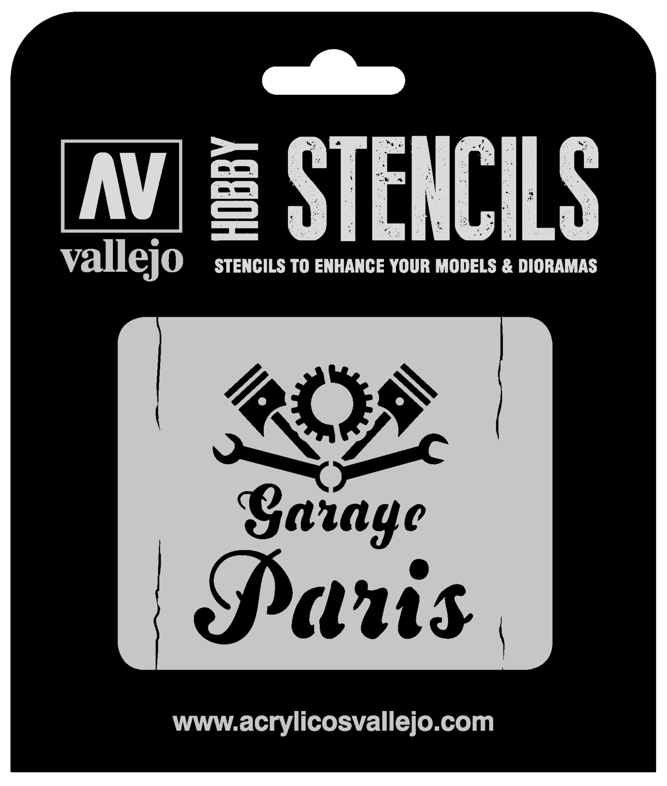 AVST-LET001 Vallejo 1/35 Vintage Garage Sign Stencil [ST-LET001] Vallejo