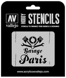 AVST-LET001 Vallejo 1/35 Vintage Garage Sign Stencil [ST-LET001] Vallejo