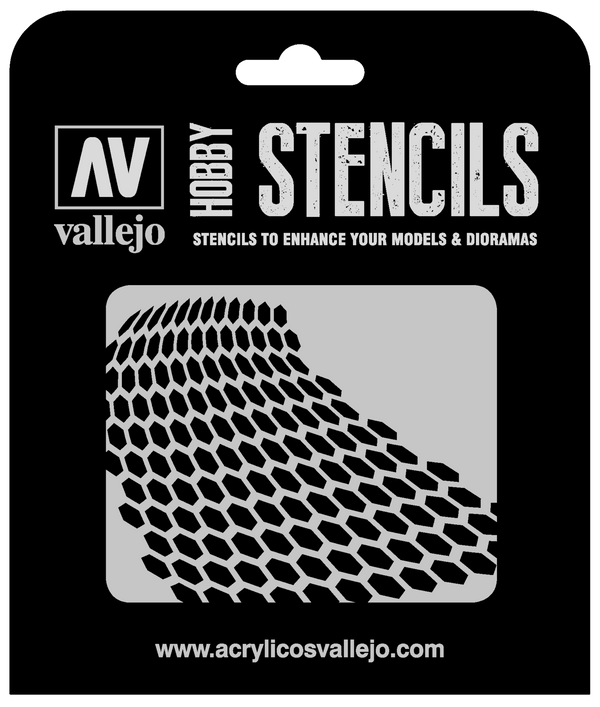 AVST-SF003 Vallejo Distorted Honeycomb Stencil [ST-SF003]