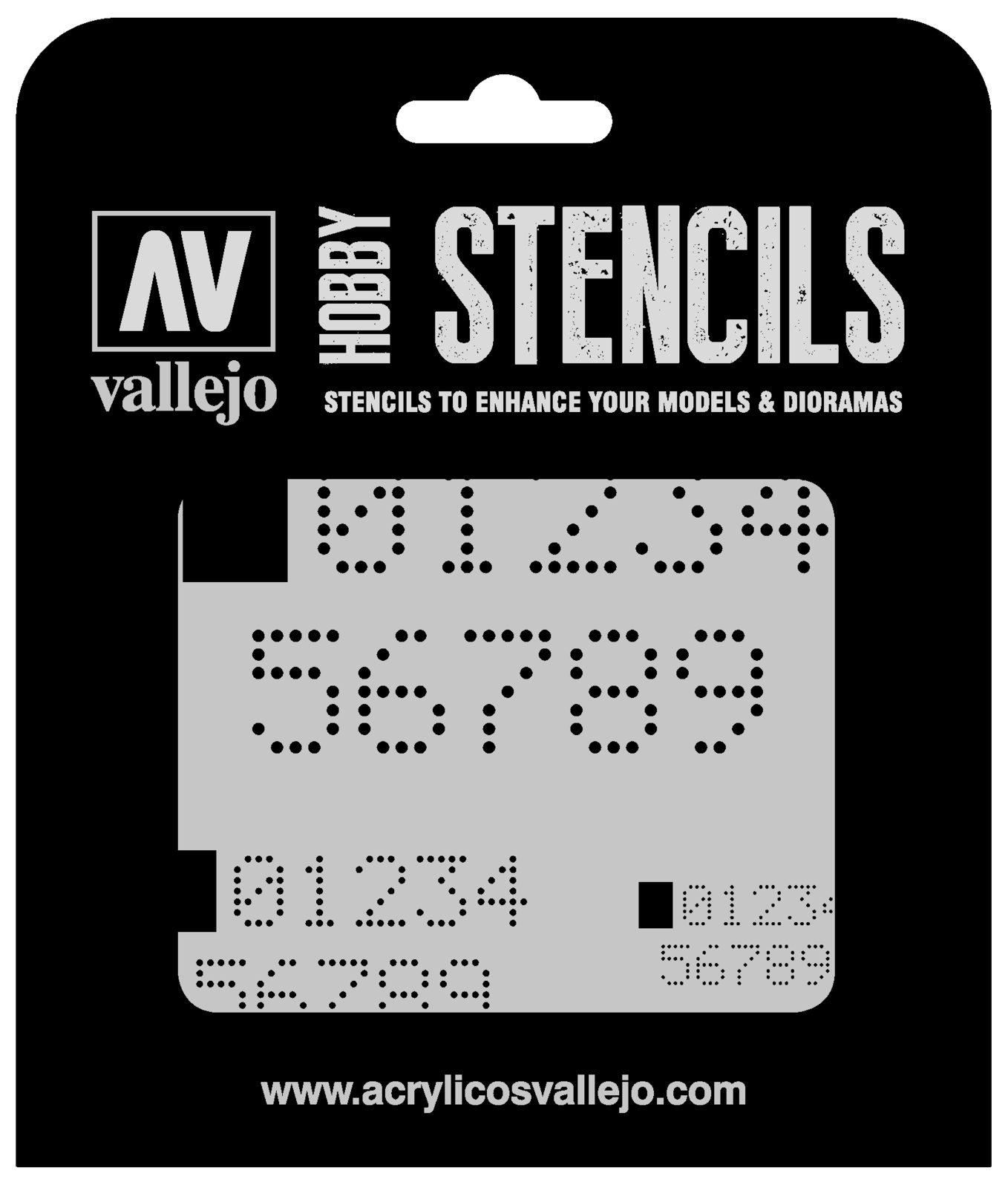 AVST-SF004 Vallejo Digital Numbers Stencil [ST-SF004] Vallejo
