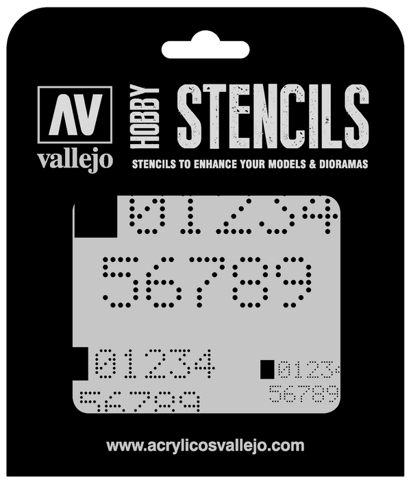 AVST-SF004 Vallejo Digital Numbers Stencil [ST-SF004]