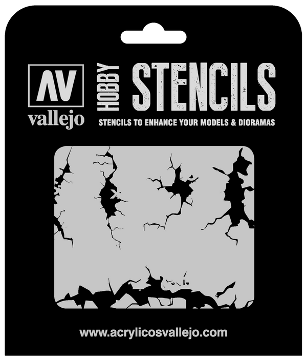 AVST-TX001 Vallejo 1/35 Cracked Wall Stencil [ST-TX001]