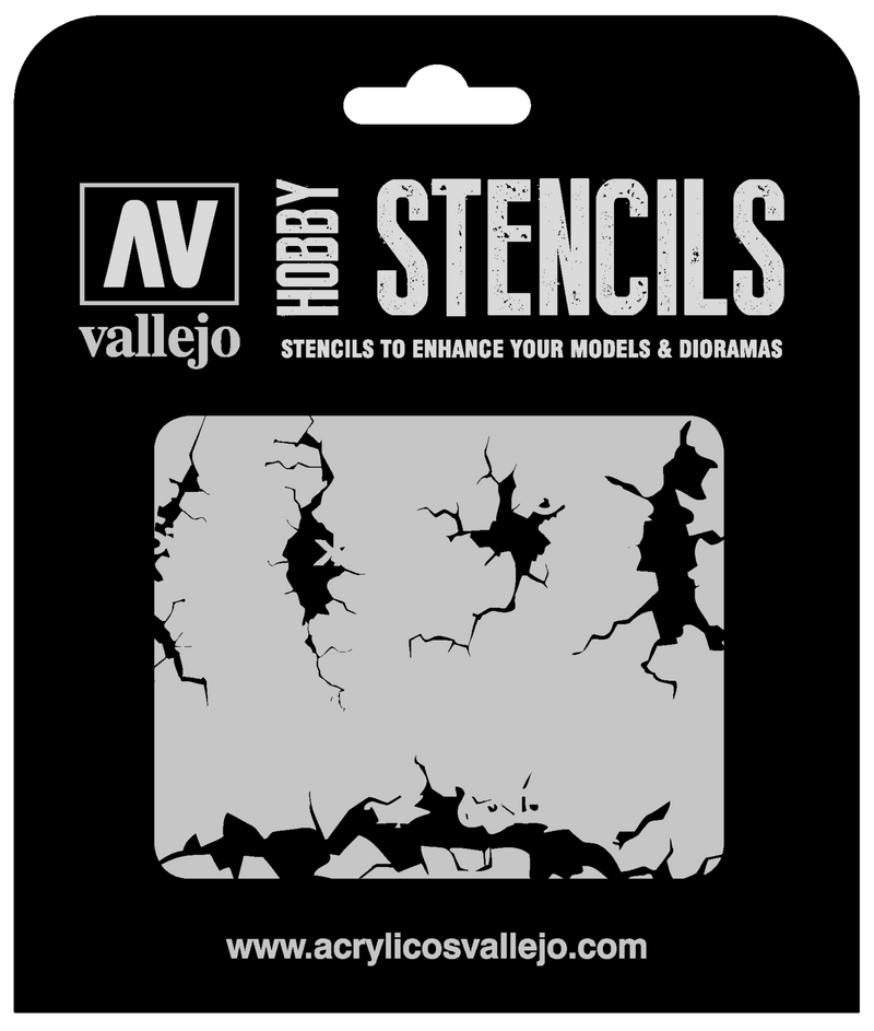 AVST-TX001 Vallejo 1/35 Cracked Wall Stencil [ST-TX001]