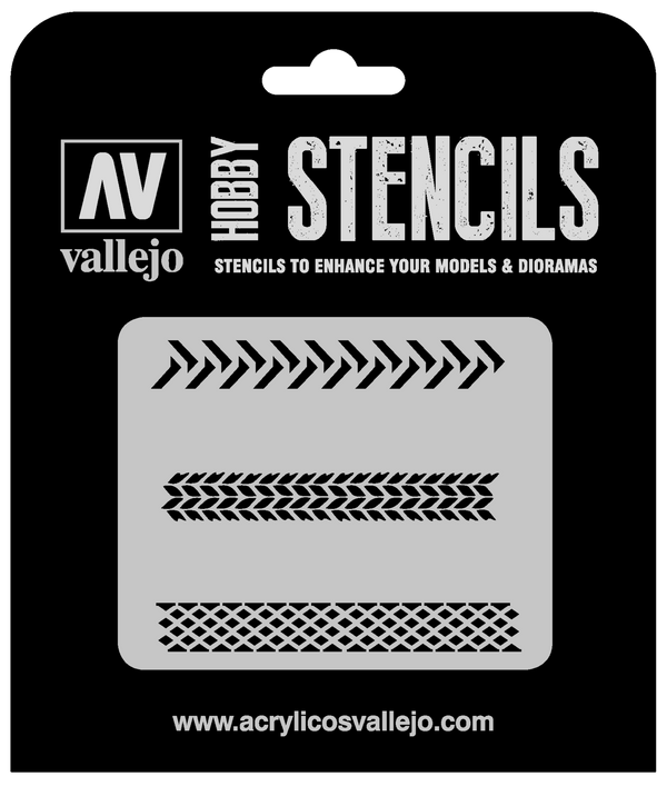 AVST-TX002 Vallejo 1/35 Tyre Markings Stencil [ST-TX002]