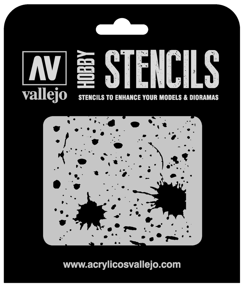 AVST-TX003 Vallejo 1/35 Splash & Stains Stencil [ST-TX003]