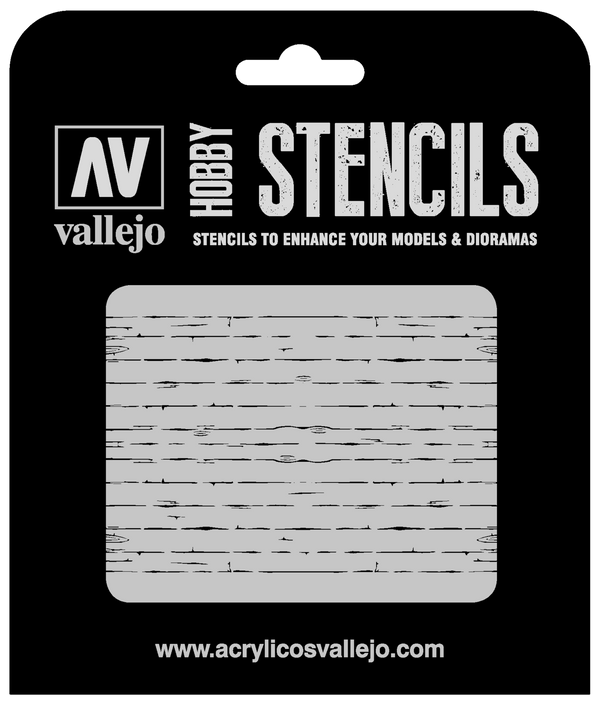 AVST-TX006 Vallejo 1/35 Wood Texture Num. 1 Stencil [ST-TX006]