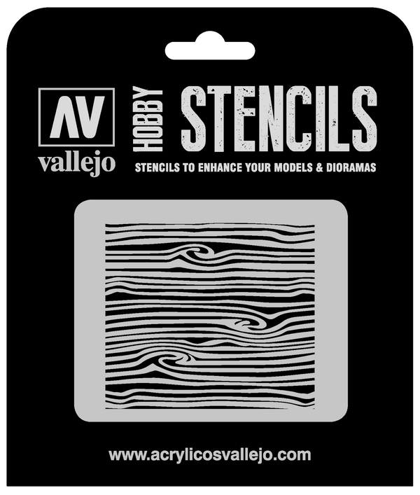 AVST-TX007 Vallejo 1/35 Wood Texture Num. 2 Stencil [ST-TX007]