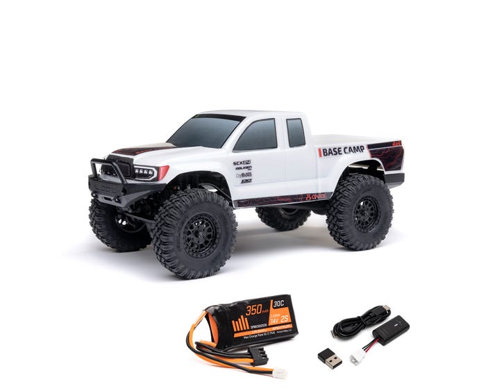Axial SCX24 Base Camp 1/24 Rock Crawler, RTR, White AXI-1219T1 Axial