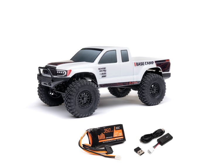 Axial SCX24 Base Camp 1/24 Rock Crawler, RTR, White AXI-1219T1