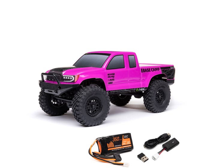 Axial SCX24 Base Camp 1/24 Rock Crawler, RTR, Pink AXI-1219T3