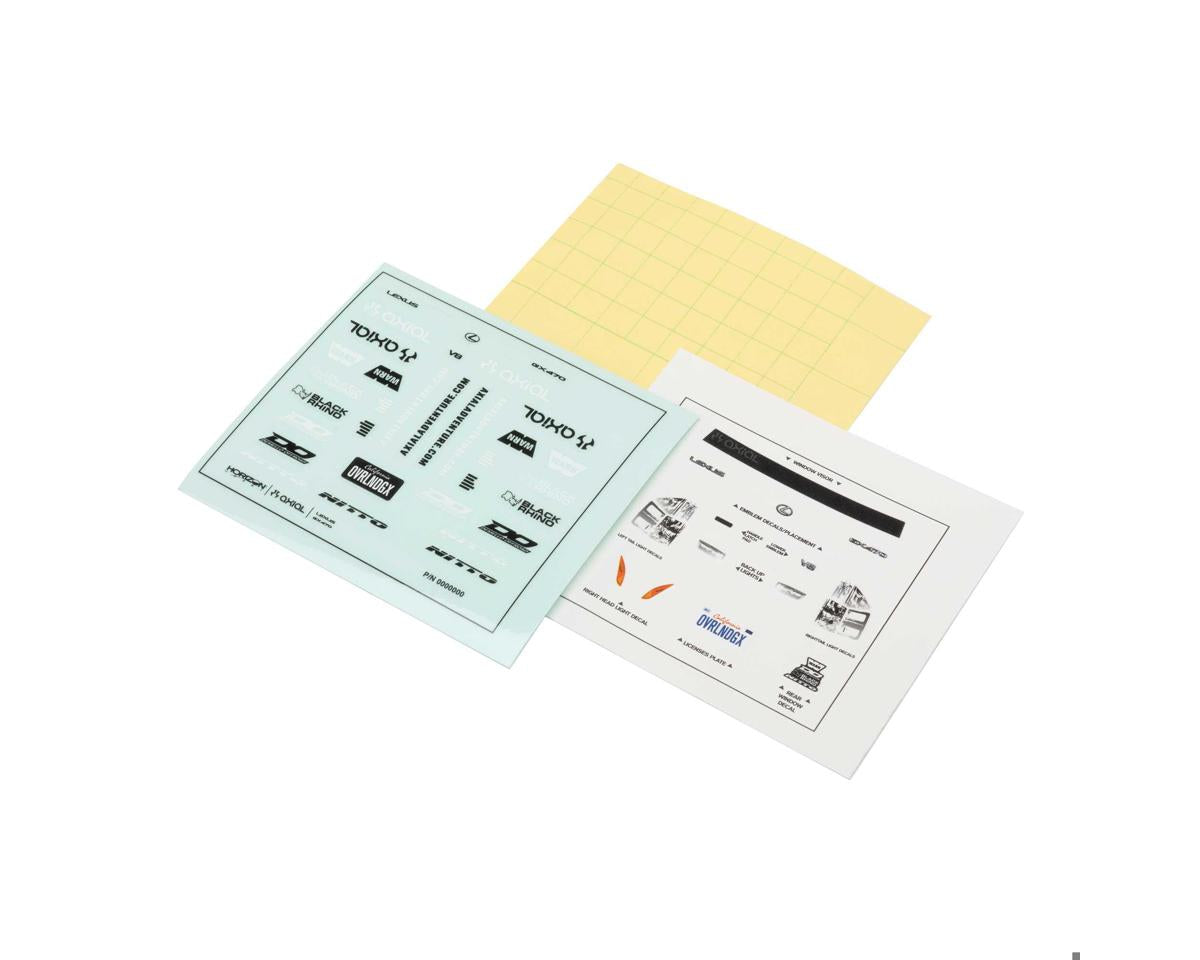 Axial Decal Sheet, SCX24 GX470 AXI-2342