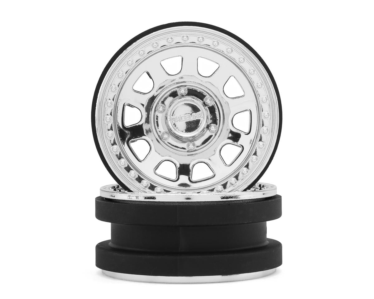 Axial 1.9 Raceline Daytona Beadlock Wheels, Chrome, 2pcs - AXI-3878