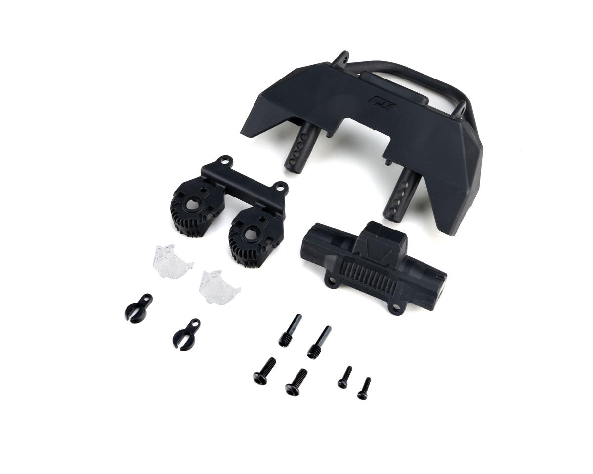Axial Front Bumper Set, Black, Jeep JT, SCX10 III MB - AXI-4314