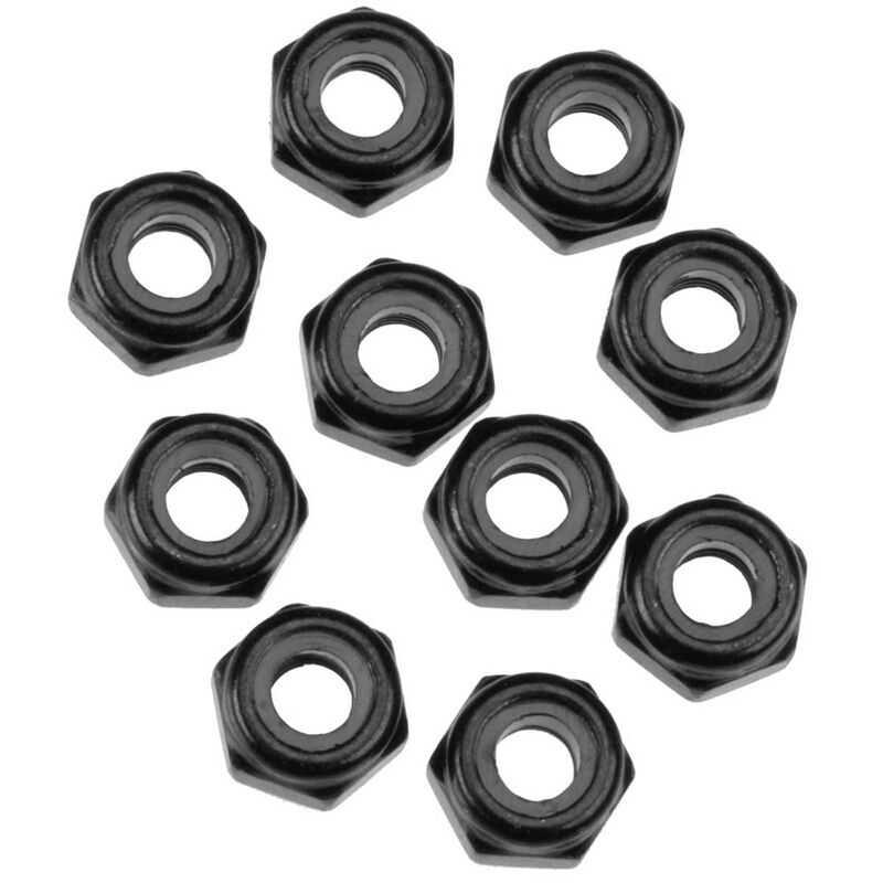 AXIC1053 Axial Nylon Locking Hex Nut, M3, Black, 10 Pieces, AXA1053 Axial